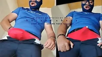 play Valescabeza449 red spandex / uniform pants cum throught spandex!!!